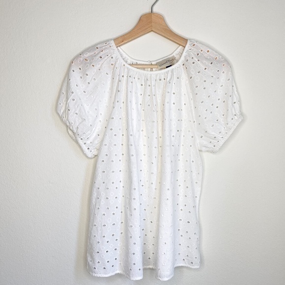 Tops - Universal thread round neck eyelet blouse
